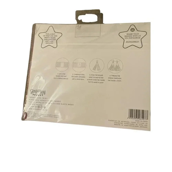 GINGER RAY TASSEL GARLAND ROSE GOLD AND PINK TASSEL GARLAND KIT 2 PACKS - Picture 2 of 2